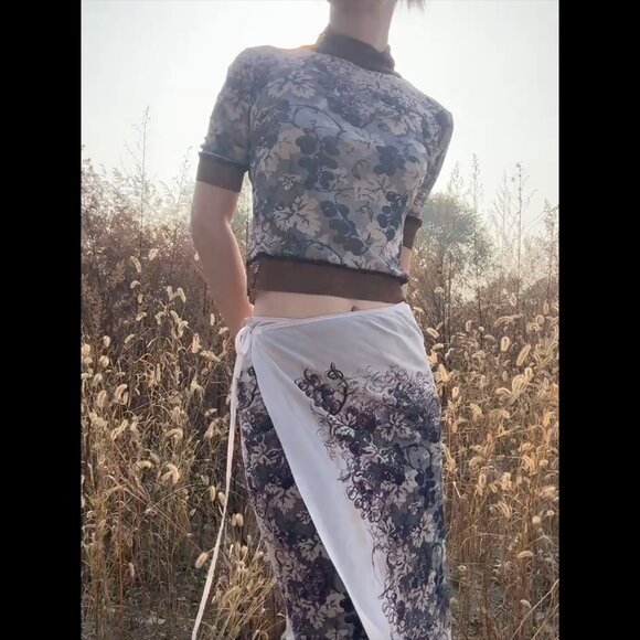 Jean Paul Gaultier grape vintage top skirt 2 piece mesh dress set. - Picture 12 of 13